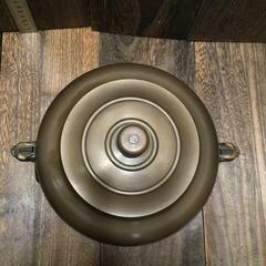 唐銅 利久好写 錆銅 唐銅筋入 鬼面 水指 金森紹栄 皆具  茶道具 【h251126002】の画像