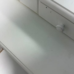 白いドレッサー＋スツールセット（鏡付き）の画像