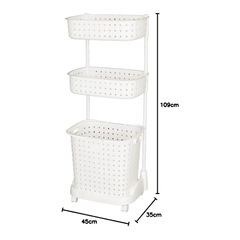 【急募】レクエア　ランドリーバスケット（洗濯物カゴ3段）の画像