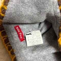 ベビー帽 Kids Foret ニット 耳当て 三つ編み 49cm 水玉の画像