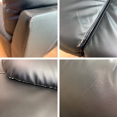 2人掛けソファ　黒　ニトリ　合皮　の画像