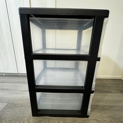 【差し上げます】3段チェスト 3組セット  クリアボックスの画像