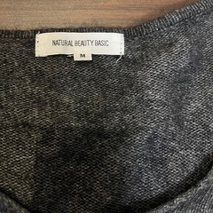 Vネックセーター ニット 長袖 グレー レディースの画像