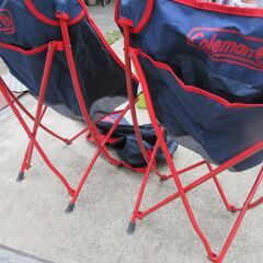 coleman コールマン　折りたたみ椅子２個セット　アウトドアチェア　ネイビーメッシュタイプの画像