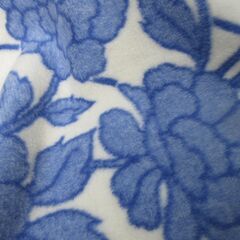 毛布　ブルー系反転柄　シングル　ブランケット　使用感少なめの画像