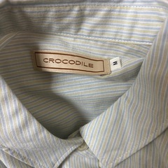 クロコダイル　ストライプ柄 長袖シャツ 薄緑の画像