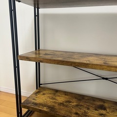収納棚 スチールラック 木目調 飾り棚 ディスプレイラック（30×90×120）の画像
