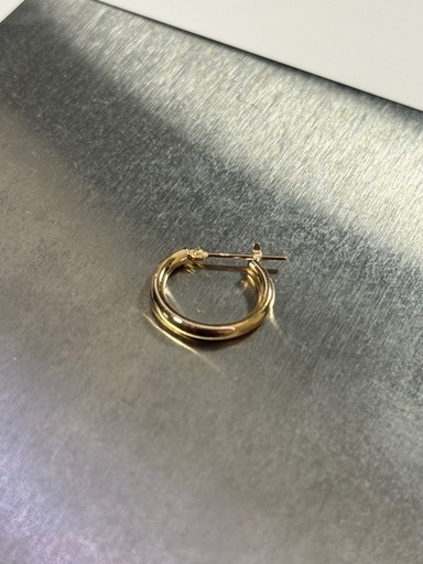 K18 フープピアス 15mm×2mm プレゼントに🙏🏾刻印あり 本物