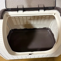 【美品】猫キャリーケース🧳　ホワイトブラウンの画像
