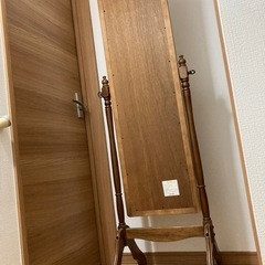 鏡　姿見　ミラー　全身鏡　カントリー調　レトロ　アンティーク　木製の画像