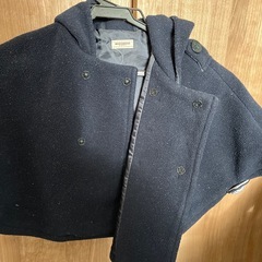 フリーサイズ　70 80 85　ミキハウス　　　　ベビー　マント　アウター　コート　　ネイビーの画像