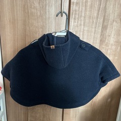 フリーサイズ　70 80 85　ミキハウス　　　　ベビー　マント　アウター　コート　　ネイビーの画像