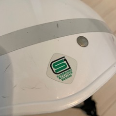 自転車用　ヘルメット　中学校　指定　白　ホワイト　反射板付き　の画像