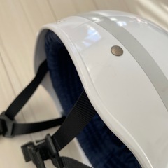 自転車用　ヘルメット　中学校　指定　白　ホワイト　反射板付き　の画像