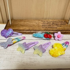 新品未使用✨ヘアピン6個＆ヘアゴム1個セット ハンドメイド品❁¨̮の画像