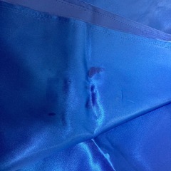 ハギレ　サテン　布　テーブルクロス　クロス　ブルー　④の画像