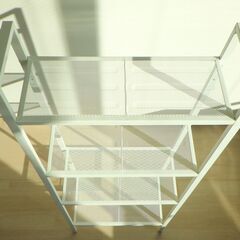 オープンラック（ホワイト・スチール）【小金井市民限定】（小金井市再生家具）品番：12-04-16 ※新規優先の画像