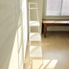 オープンラック（ホワイト・スチール）【小金井市民限定】（小金井市再生家具）品番：12-04-16 ※新規優先の画像