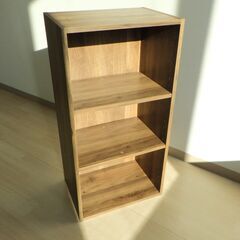 カラーボックス（ミドルブラウン・木目調）【小金井市民限定】（小金井市再生家具）品番：12-04-17 ※新規優先の画像