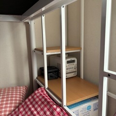 セミダブルロフトベッド宮付き階段付きの画像