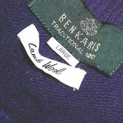 27日まで200円引　美品■セーター（メリノウール100％）ダークネスバイオレット　BenkarisLサイズ　の画像