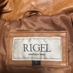 お値下げ　美品♠️ラムレザー　ダウンジャケット　Ｌ　キャメルの画像