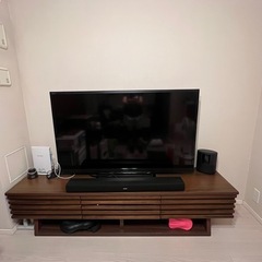 【1円・早い者勝ち】木製テレビボード／美品／ロータイプの画像