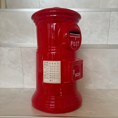 非売品【郵便局】特大 郵便ポスト型貯金箱  赤ポスト の画像