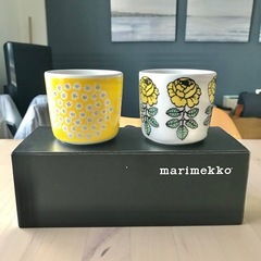 マリメッコ　ヴィヒキルース　プケッティ　イエロー　ラテマグ　2点...