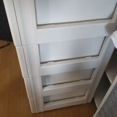 抜群の収納力おしゃれウッドトップチェスト 4段の画像