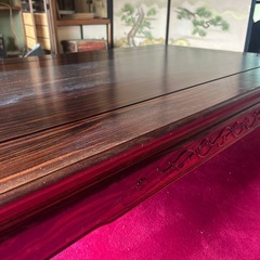【最終価格‼️】꧁高級和家具꧂縞黒檀座卓 食卓机 唐木 リビング ダイニング テーブル の画像