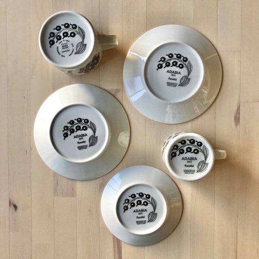 アラビア　パラティッシ　パープル　ブラック　食器　5点　セット　北欧　おしゃれ Paratiisi アラビア 食器 パラティッシ パープル カップ ＆ ソーサー