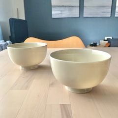 スコープ　アズ茶碗　リネン　大　2点　セット　25周年ロゴ　飯碗　汁椀　シンプルの画像