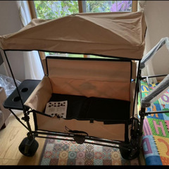 アウトドアキャリーカート★ベンチとしても座れます。キャリーワゴン。　未使用品の画像