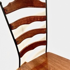 アイアンとウッドのお洒落な椅子。ナチュラルカントリー　アンティークチェアの画像