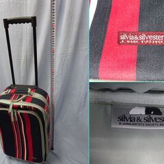 (う-R1-7)Silvia & Silvester キャリーバッグ レッド ブラック キャリーケース 旅行 中古の画像