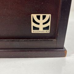 古道具 WOODWARE-KS 木製 煙草盆 手提げ 灰皿 昭和レトロ 幅29cm×奥行17cm×高さ24cmの画像