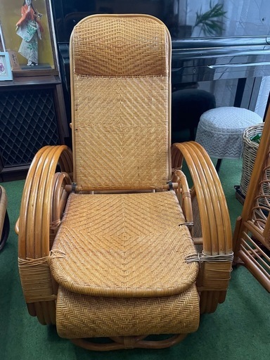 籐(ラタン)製リクライニングチェア (ななこ) 妙寺の椅子《チェア》の