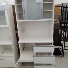 ★リユースのサカイ日立店★HJ8734 松田家具 レンジボード ホワイト H197.5×D48.5×W88.5 クリーニング済み の画像