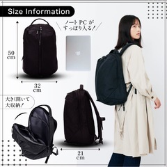 訳あり　ジム リュック20L (シューズ収納付) 撥水 黒　リュック　の画像