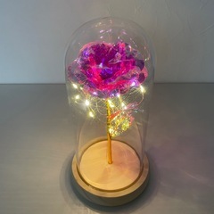 ●■★ローズ バラ 造花 金メッキローズ  LEDライト付き 電池式 の画像