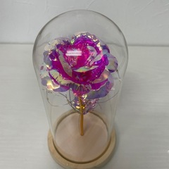 ●■★ローズ バラ 造花 金メッキローズ  LEDライト付き 電池式 の画像