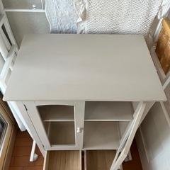 ホワイト　キャビネット　木製家具　フレンチカントリー　ナチュラル系　カントリー調　の画像