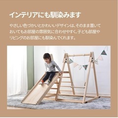 5in1室内用滑り台・ブランコ・鉄棒 ・天然木の画像
