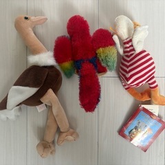 鳥さんのぬいぐるみ3体の画像