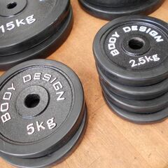 ♪BODY DESIGN/ボディデザイン ウェイト85kg バーベル ダンベル♪の画像