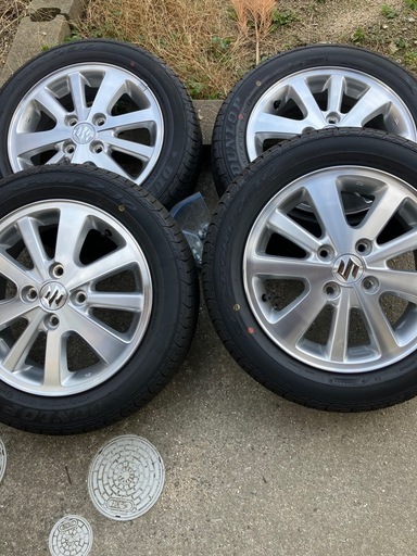 新車外しエブリィワゴン純正タイヤホイール14インチ (たか) 福間の