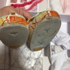 七五三3歳 オレンジ、ピンク系 2度着用 の画像