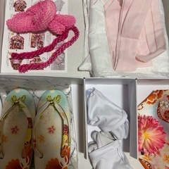 七五三3歳 オレンジ、ピンク系 2度着用 の画像