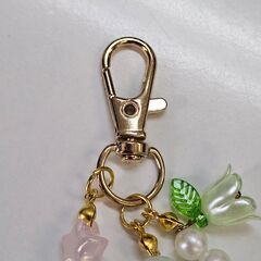 ⊰✿ハンドメイド✿⊱ キーホルダー ビーズ 一点物 10cmの画像